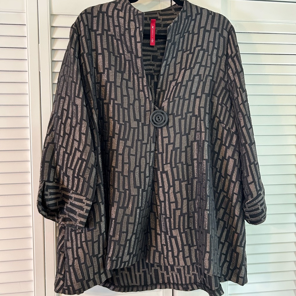 IC by Connie Dressy Evening Jacket - Black/Bronze Size 1X